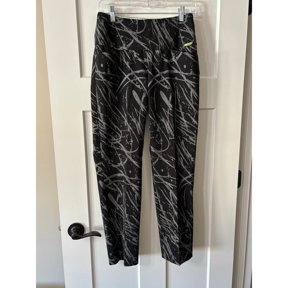 Swing Control Womens Golf Pants Black Grey Abstract Print M4042SW Size 6
